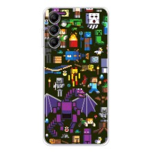 Чехол Майнкрафт на Samsung Galaxy M36 (AlphaPrint) Minecraft (Коллаж Майнкрафт)