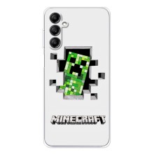 Чехол Майнкрафт на Samsung Galaxy M36 (AlphaPrint) Minecraft (крипер Майнкрафт)