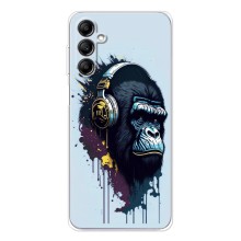Чехол с Обезьянами Samsung Galaxy M36 - (AlphaPrint) (Горилла в наушниках)