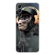 Чехол с Обезьянами Samsung Galaxy M36 - (AlphaPrint) (В наушниках)