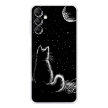 Чехол с принтом для Samsung Galaxy M36 (AlphaPrint) Модные коты (Котик и луна)