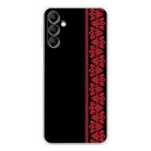 Силиконовый Чехол на Samsung Galaxy M36 с картинкой Вышиванки – Вышиванка на черном