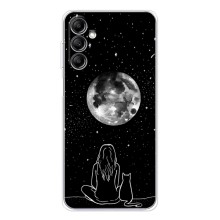 Чехол с рисунком кот на Samsung Galaxy M36 (Девушка с котом)