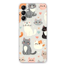 Чехол с рисунком кот на Samsung Galaxy M36 (Коллаж котов)