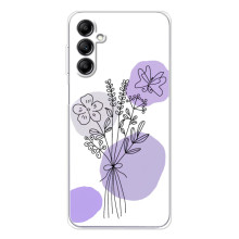 Силконовий чохол з принтом в квітах на Samsung Galaxy M36 – Фіолетовий букет