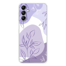 Силконовий чохол з принтом в квітах на Samsung Galaxy M36 – Фіолетовий дизайн