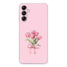 Чехол с розовым рисунком для Samsung Galaxy M36 (Букет цветов)