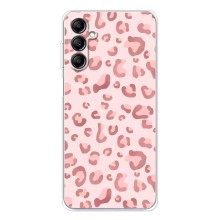 Чехол с розовым рисунком для Samsung Galaxy M36 (Розовый леопард)