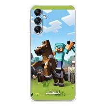 Чехлы для Samsung Galaxy M36 (Персонажи Майн Крафт) (На коне)