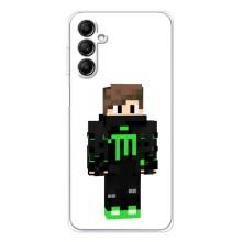 Чехлы для Samsung Galaxy M36 (Персонажи Майн Крафт) (Зеленый мальчик)