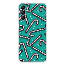 Силіконовий бампер на різдво для Samsung Galaxy M36 (Льодяники)