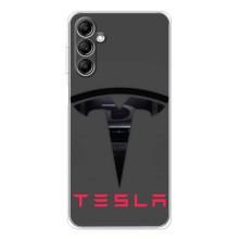Силиконовый бампер с картинкой машины на Samsung Galaxy M36 – Logo TESLA