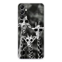Силиконовый чехол с КАРТИНКАМИ лето для Samsung Galaxy M36 (AlphaPrint) (Жирафы в очках)