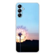 Силиконовый Чехол с одуванчиками на Samsung Galaxy M36 – Закат с одуванчиком
