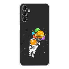 Силиконовый Чехол с принтом "Космонавты" на Samsung Galaxy M36 – Космонавт с шариками