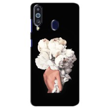 Чехлы (ART) Цветы на Samsung Galaxy M40 (VPrint) (Белые цветы)