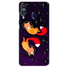 Чехлы с картинкой Лисички для Samsung Galaxy M40 (VPrint) (Лисички космонавты)