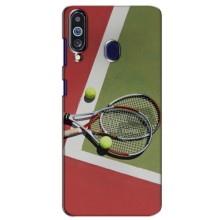 Чехлы с принтом Спортивная тематика для Samsung Galaxy M40 – Ракетки теннис
