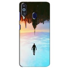 Чехол с человеком пауком для Samsung Galaxy M40 - (AlphaPrint) (Паук человек)