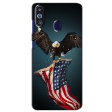 Чехол Флаг USA для Samsung Galaxy M40 – Орел и флаг