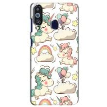 Чехол для Самсунг М40 - (Единорожки - Новинки) (AlphaPrint) – Единорожки