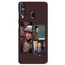 Чехол для Samsung Galaxy M40 (AlphaPrint - с принтом Зеленского) – Президент