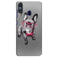 Чехол (ТПУ) Милые собачки для Samsung Galaxy M40 (Бульдог в очках)