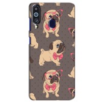 Чехол (ТПУ) Милые собачки для Samsung Galaxy M40 (Собачки Мопсики)