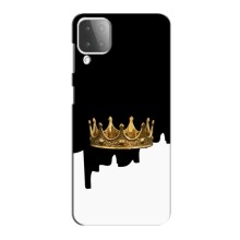 Чехол (Корона на чёрном фоне) для Самсунг М42 – Золотая корона