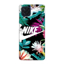 Силиконовый Чехол на Samsung Galaxy M42 с картинкой Nike (Цветочный Nike)