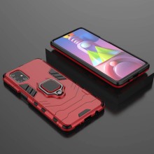 Ударопрочный чехол Transformer Ring for Magnet для Samsung Galaxy M51 – Красный