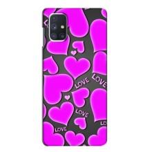 Чехлы для любимой на Самсунг М51 (VPrint) (Pink hearts)
