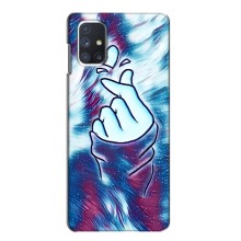 Чехол с принтом для Samsung Galaxy M51 (AlphaPrint - Знак сердечка) – Радужное сердце