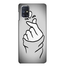 Чехол с принтом для Samsung Galaxy M51 (AlphaPrint - Знак сердечка) – Значок Love