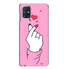 Чехол с принтом для Samsung Galaxy M51 (AlphaPrint - Знак сердечка) – Знак Love