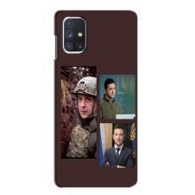 Чехол для Samsung Galaxy M51 (AlphaPrint - с принтом Зеленского) – Президент