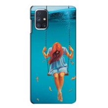 Чехол Стильные девушки на Samsung Galaxy M51 (Девушка на качели)