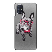 Чехол (ТПУ) Милые собачки для Samsung Galaxy M51 (Бульдог в очках)