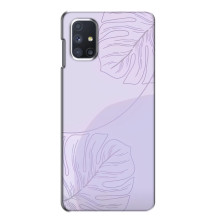 Чохол квітковий дизайн для Samsung Galaxy M51 – Монстера фіолетова