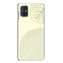 Чохол квітковий дизайн для Samsung Galaxy M51 – Зелений фон