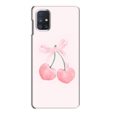 Чехол с розовым рисунком для Samsung Galaxy M51 (Розовые вишни)