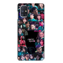 Чохол Гра в кальмара для Samsung Galaxy M51 – Колаж гра кальмара