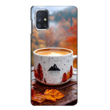 Чехол с уникальным дизайном «Осень с кофе» для Samsung Galaxy M51 – Кофе на природе