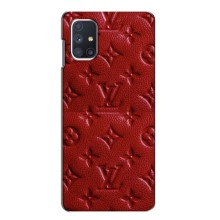 Текстурный Чехол Louis Vuitton для Самсунг Галакси М51 – Красный ЛВ