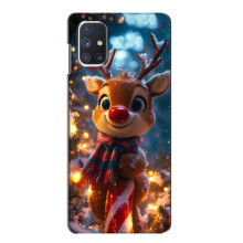 Яркий чехол для Samsung Galaxy M51 с Зимними Оленятами – Олень в шарфе