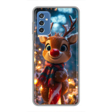 Яскравий чохол для Samsung Galaxy M52 5G (M526) з Зимові Оленята – Олень з шарфом