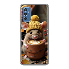 Друкований чохол 'Звірята з кавою' для Samsung Galaxy M52 5G (M526) – Мишка з кавою