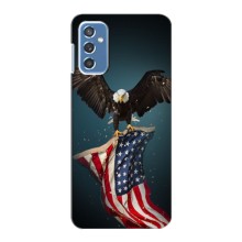 Чехол Флаг USA для Samsung Galaxy M52 – Орел и флаг