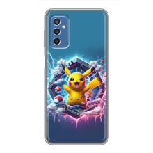 Чехол с Пикачу на Samsung Galaxy M52 (Лого Пикачу)