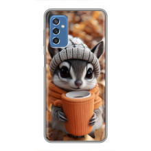 Печатный чехол «Зверята с кофе» для Samsung Galaxy M52
